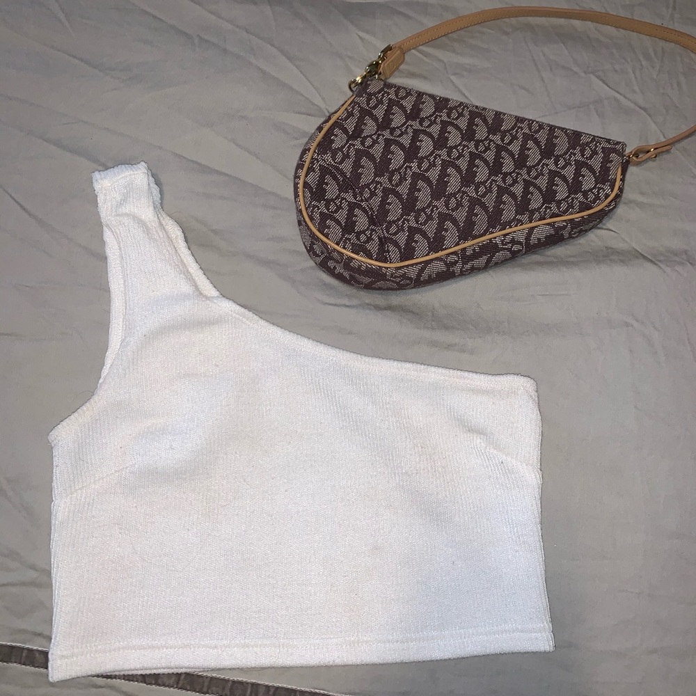 White Ribbed Crop Top